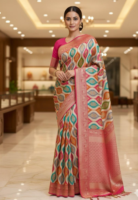 Luxurious Pashmina Saree with Elegant Weave