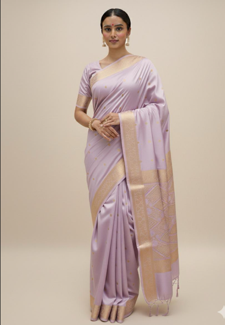 Elegant Soft Silk Saree with Golden Jari Butta