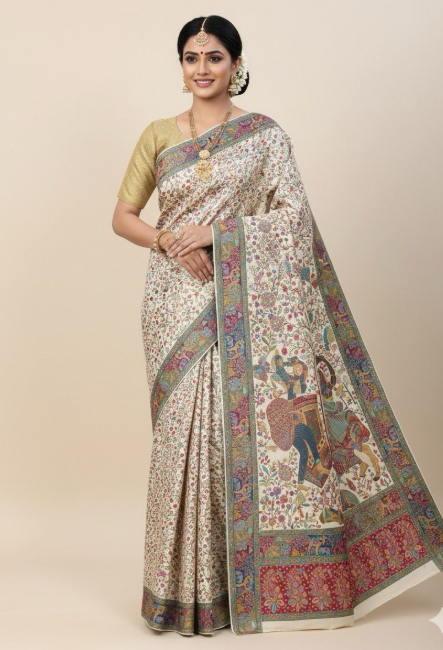 Premium Pashmina Saree with Subtle Elegance