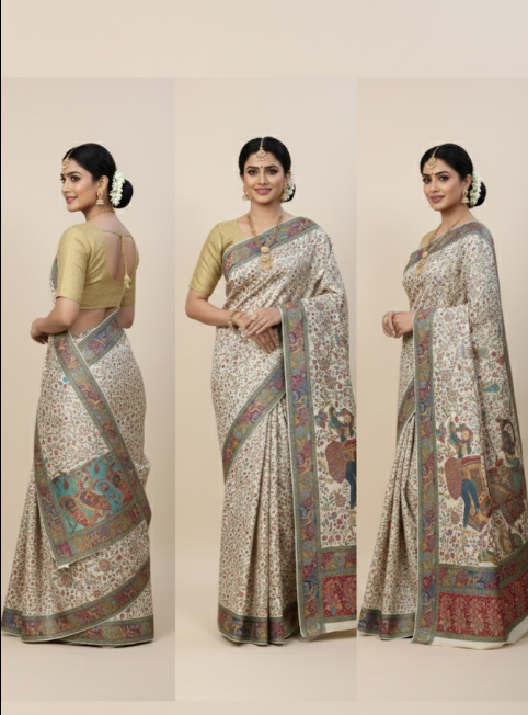 Premium Pashmina Saree with Subtle Elegance