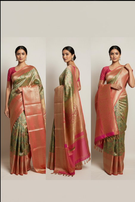 Exquisite Kanchipuram Silk Saree with Rich Zari Border