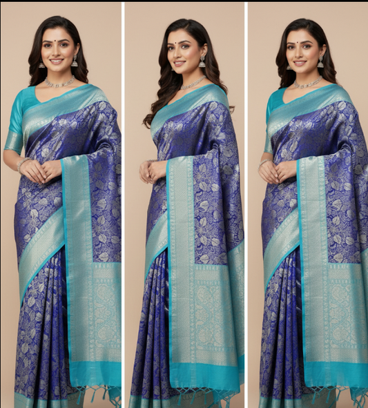 Exquisite Royal Kanchipuram Silk Saree with Luxurious Zari Work