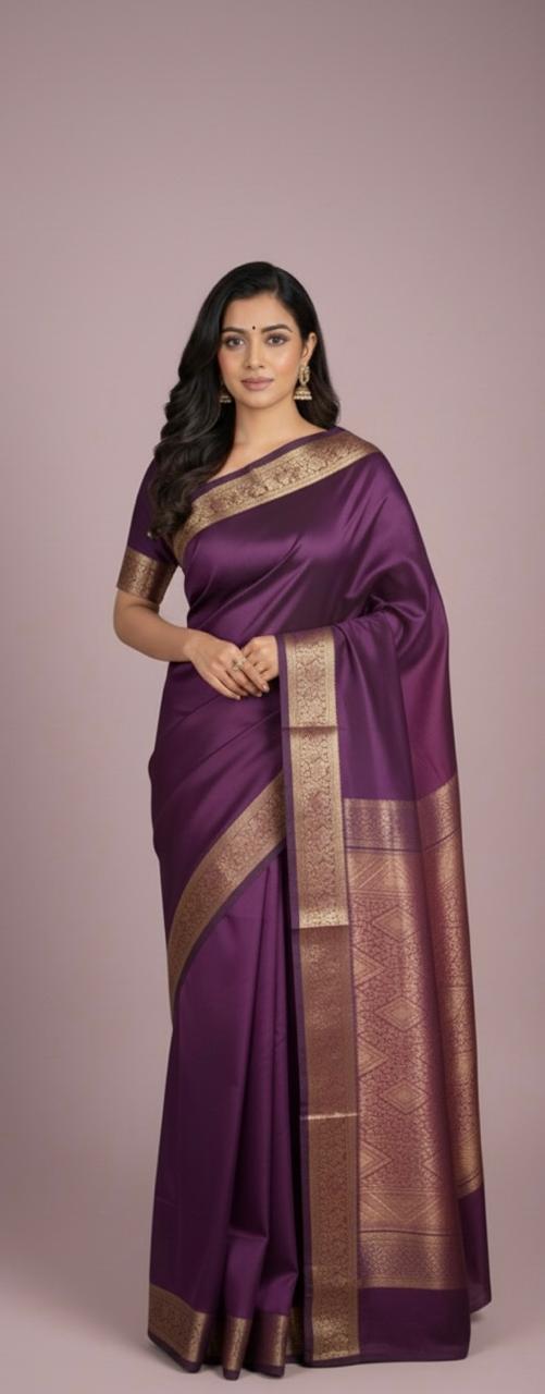 Radiant Reddish-Pink Silk Saree – Grace with a Glow