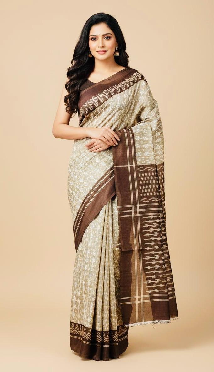 Rich Brown Silk Saree with Classic Elegance